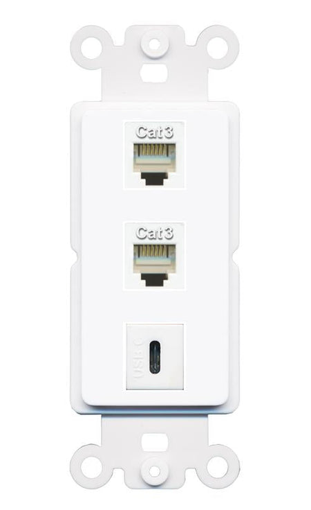 2 PHONE USBC Wall Plate [White]