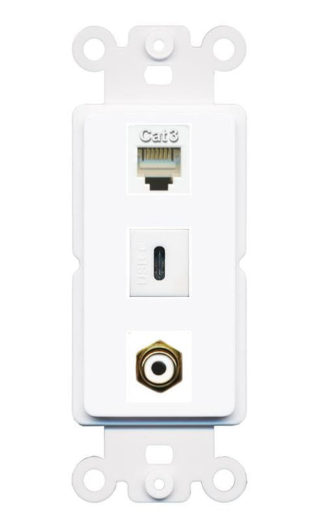 PHONE RCA-WHITE USBC Wall Plate [White]