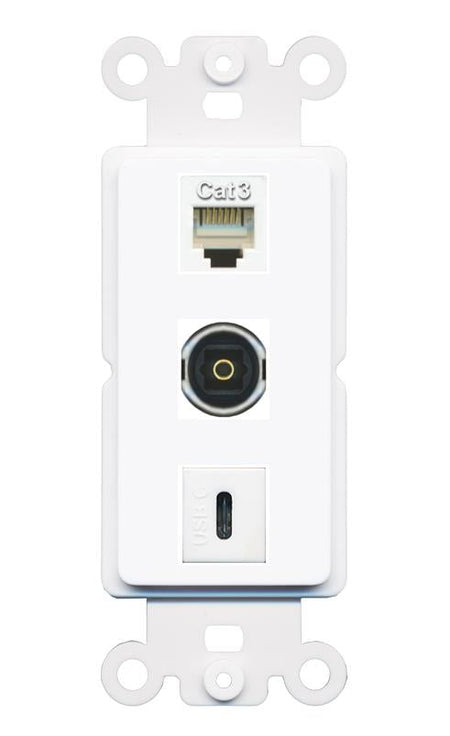 PHONE TOSLINK USBC Wall Plate [White]