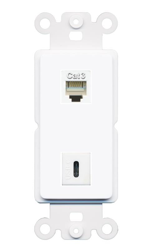 PHONE USBC Rocker Insert Module Wall Plate [White]