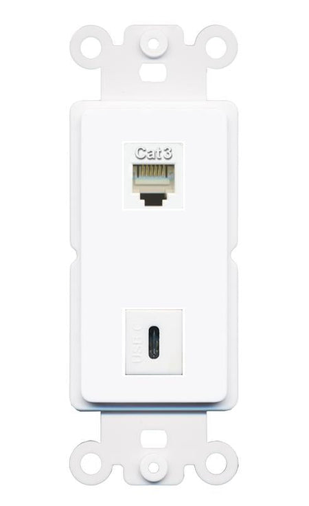 PHONE USBC Rocker Insert Module Wall Plate [White]