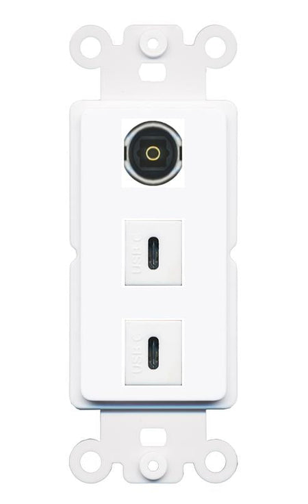 TOSLINK 2 USBC Wall Plate [White]