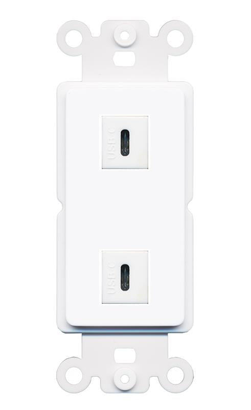 2 USBC Rocker Insert Module Wall Plate [White]