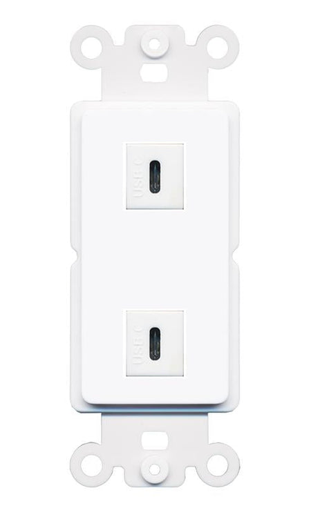 2 USBC Rocker Insert Module Wall Plate [White]