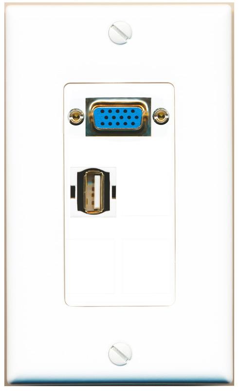 1 USB2 Wall Plate [White]