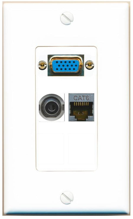 1 3.5mm 1 CAT6-SHIELDED Wall Plate [White]
