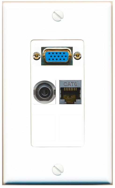 1 3.5mm 1 CAT6-SHIELDED Wall Plate [White]