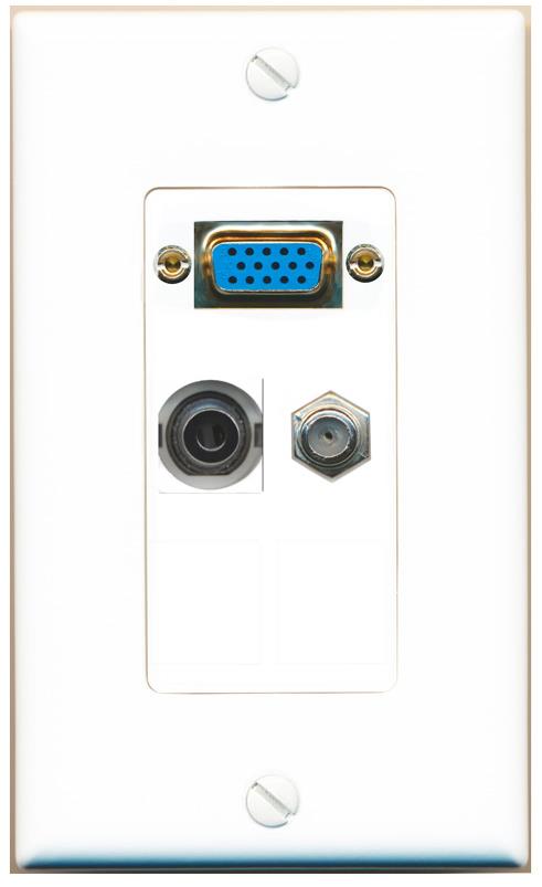 1 3.5mm 1 COAX Wall Plate [White]