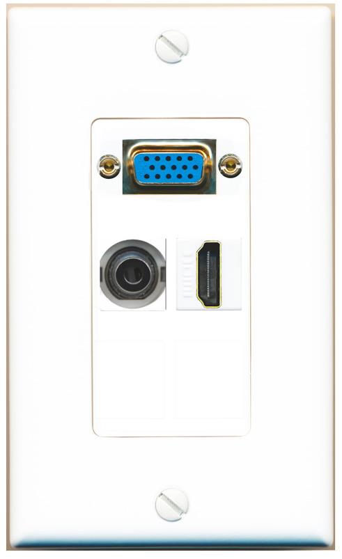 1 3.5mm 1 HDMI Wall Plate [White]