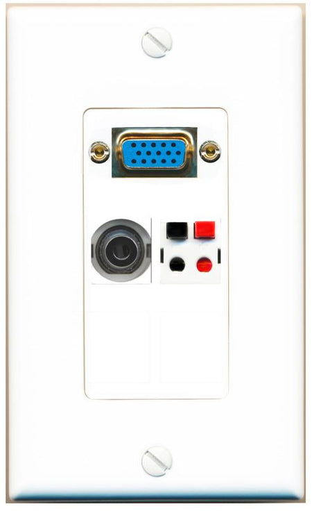 1 3.5mm 1 SPEAKER Wall Plate [White]