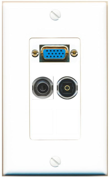 1 3.5mm 1 TOSLINK Wall Plate [White]