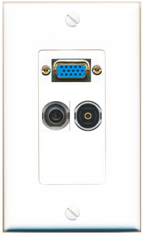 1 3.5mm 1 TOSLINK Wall Plate [White]