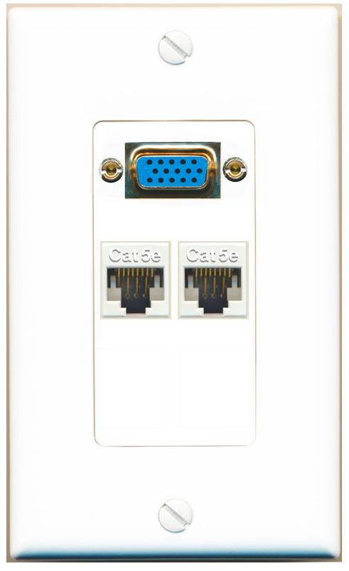 2 CAT5E Wall Plate [White]