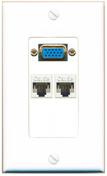 2 CAT5E Wall Plate [White]