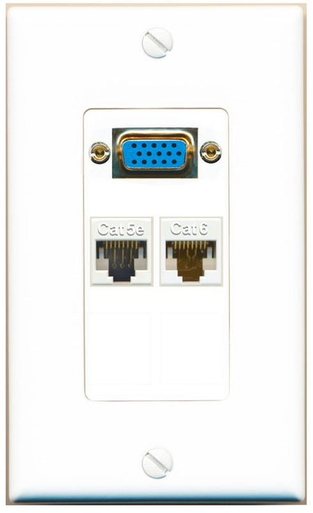 1 CAT5E 1 CAT6 Wall Plate [White]