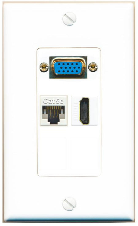 1 CAT5E 1 HDMI Wall Plate [White]