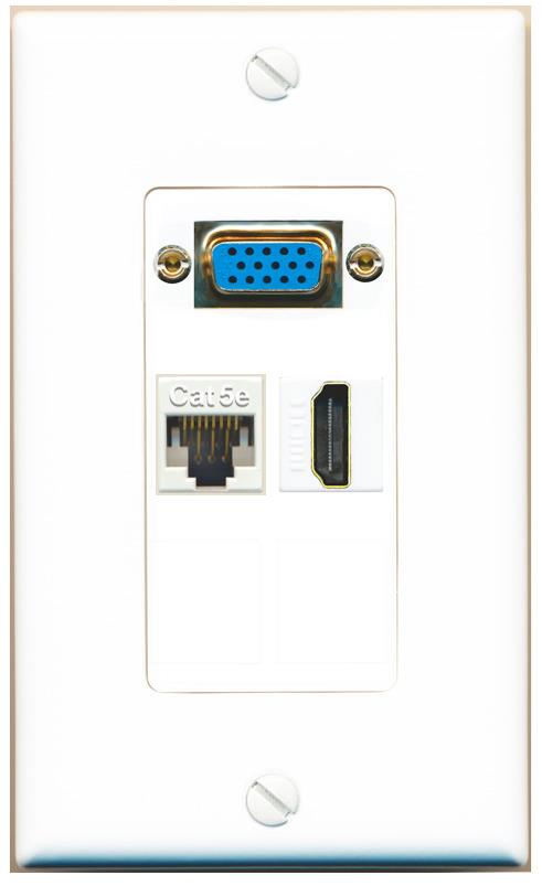 1 CAT5E 1 HDMI Wall Plate [White]