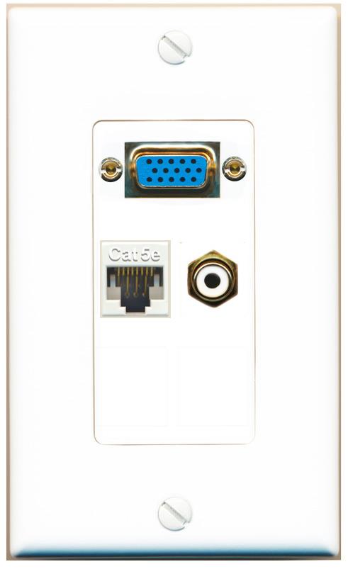 1 CAT5E 1 RCA-WHITE Wall Plate [White]