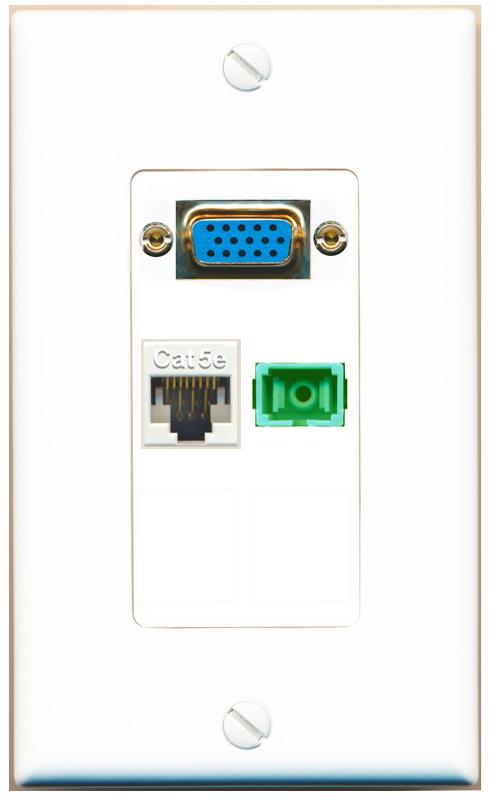 1 CAT5E 1 SC-APC-SX Wall Plate [White]