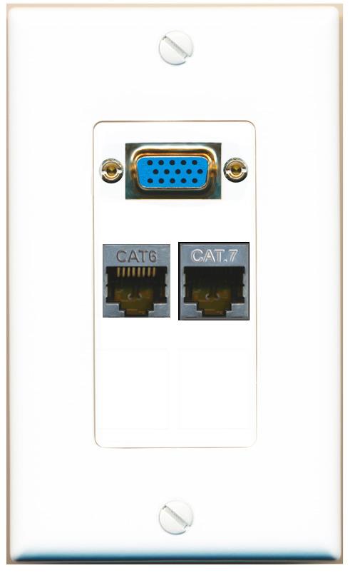 1 CAT6-SHIELDED 1 CAT7 Wall Plate [White]
