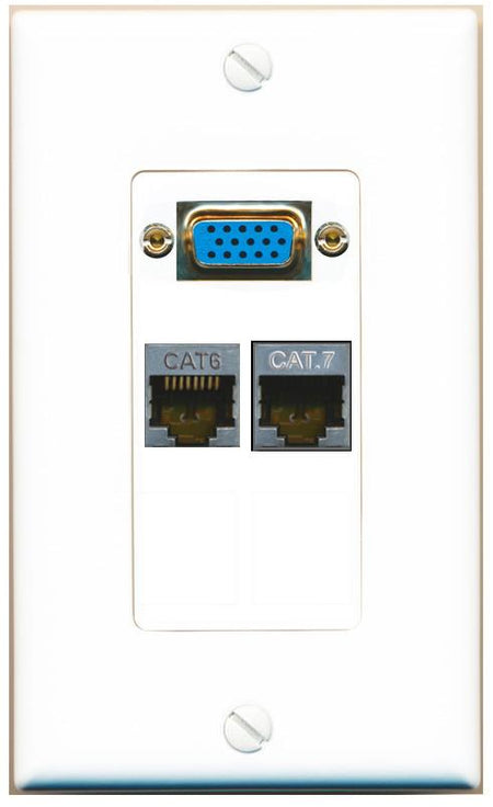 1 CAT6-SHIELDED 1 CAT7 Wall Plate [White]