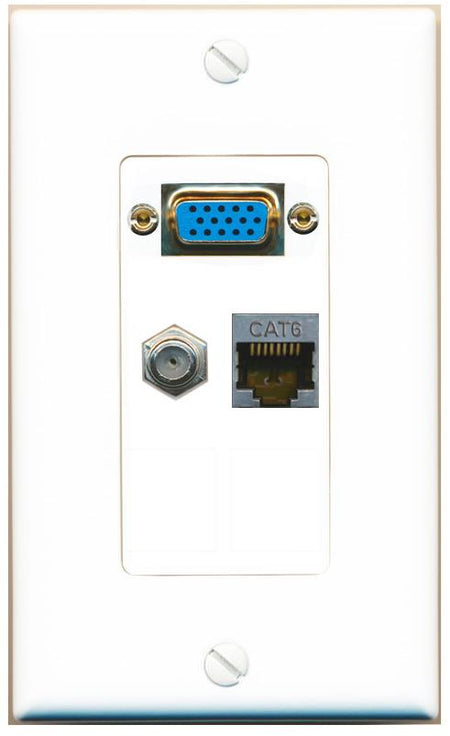 1 CAT6-SHIELDED 1 COAX Wall Plate [White]