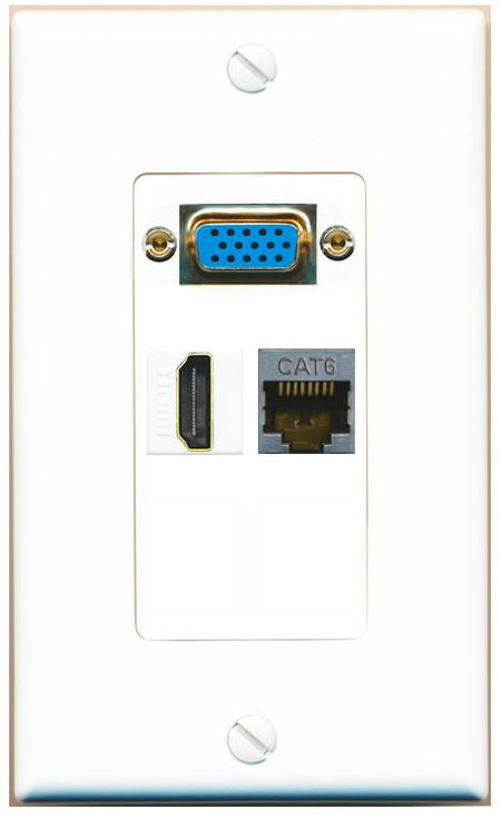 1 CAT6-SHIELDED 1 HDMI Wall Plate [White]