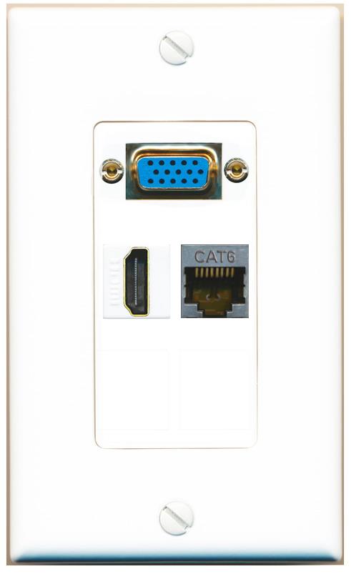 1 CAT6-SHIELDED 1 HDMI Wall Plate [White]