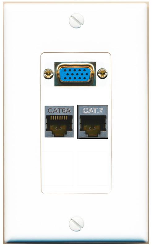 1 CAT6A 1 CAT7 Wall Plate [White]