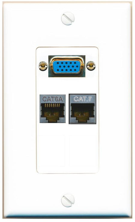 1 CAT6A 1 CAT7 Wall Plate [White]