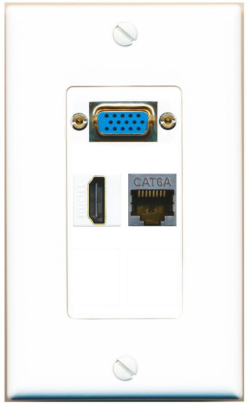 1 CAT6A 1 HDMI Wall Plate [White]