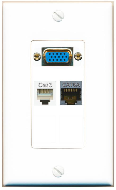 1 CAT6A 1 PHONE Wall Plate [White]