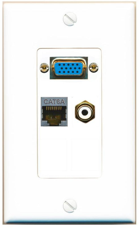1 CAT6A 1 RCA-WHITE Wall Plate [White]