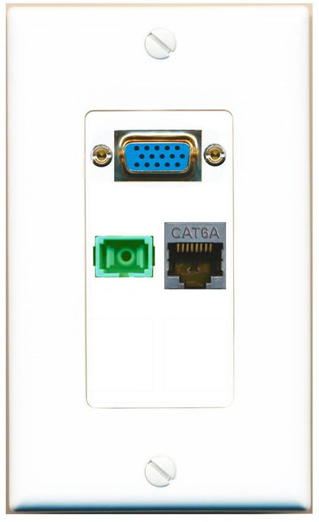 1 CAT6A 1 SC-APC-SX Wall Plate [White]