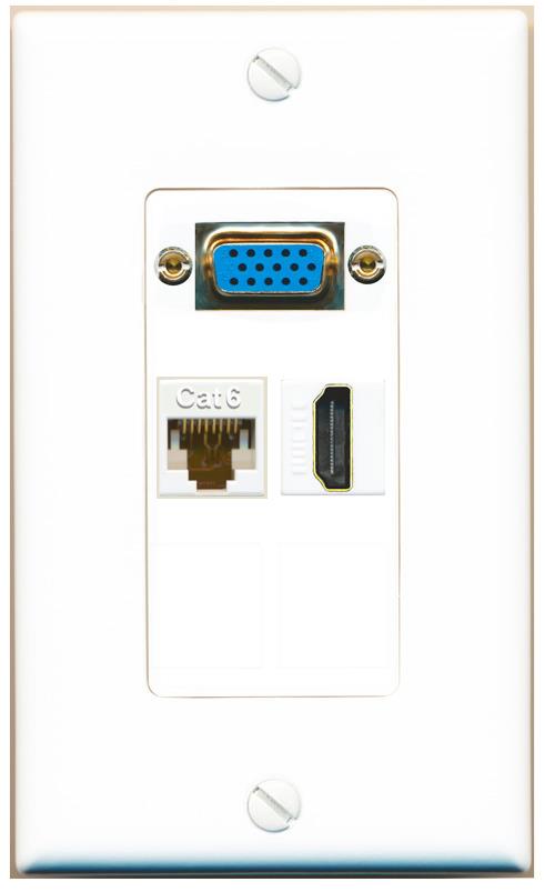 1 CAT6 1 HDMI Wall Plate [White]