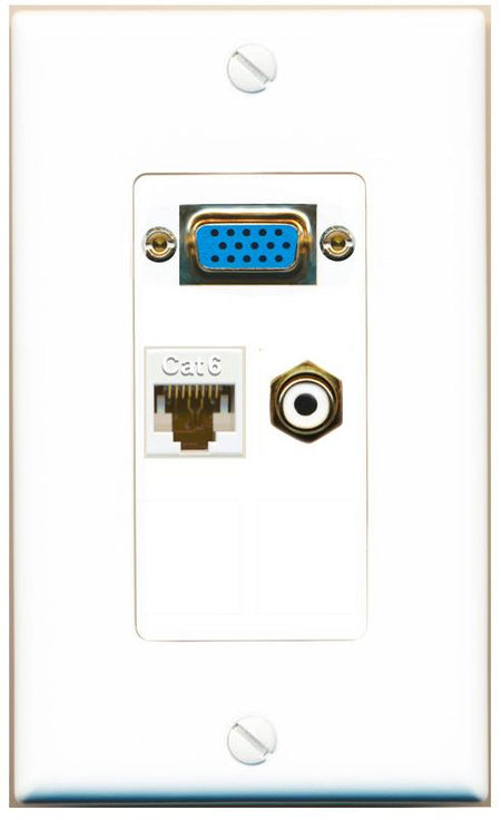 1 CAT6 1 RCA-WHITE Wall Plate [White]
