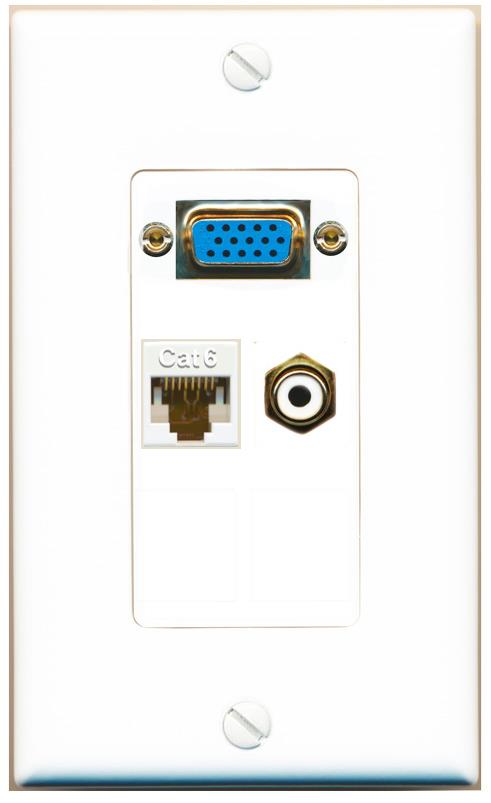 1 CAT6 1 RCA-WHITE Wall Plate [White]