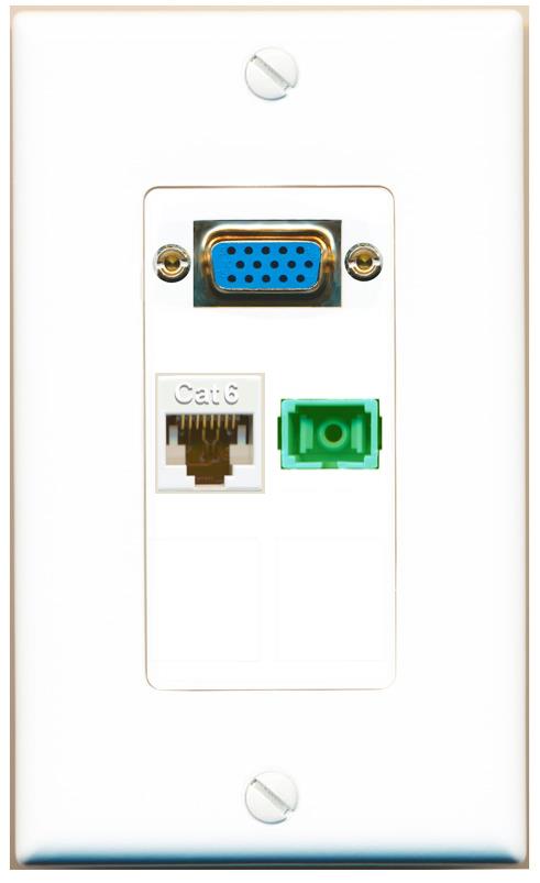 1 CAT6 1 SC-APC-SX Wall Plate [White]