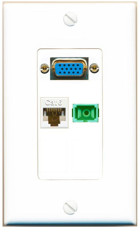 1 CAT6 1 SC-APC-SX Wall Plate [White]