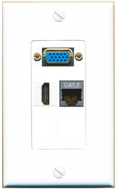 1 CAT7 1 HDMI Wall Plate [White]