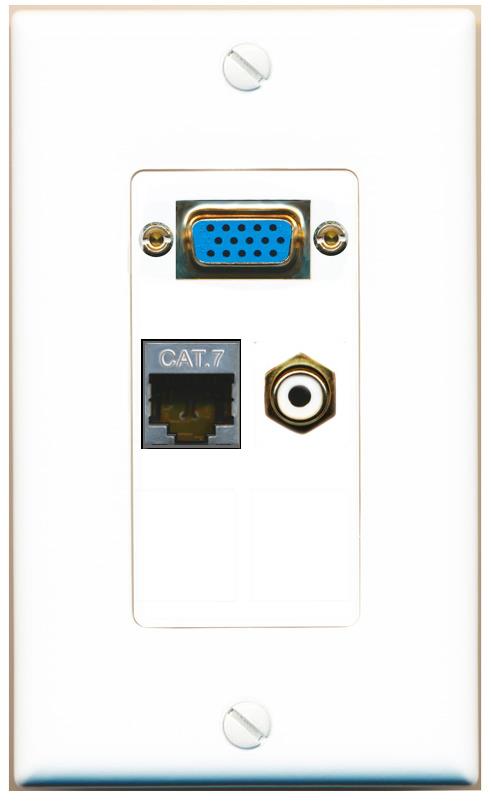 1 CAT7 1 RCA-WHITE Wall Plate [White]