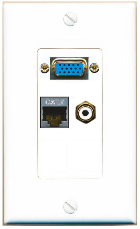 1 CAT7 1 RCA-WHITE Wall Plate [White]