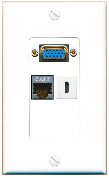 1 CAT7 1 USBC Wall Plate [White]
