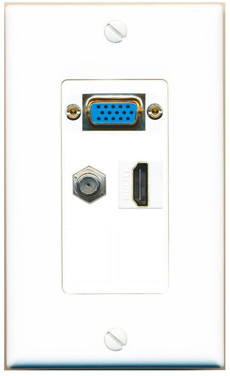 1 COAX 1 HDMI Wall Plate [White]