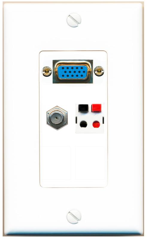 1 COAX 1 SPEAKER Wall Plate [White]