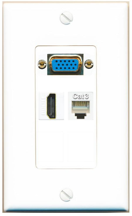 1 HDMI 1 PHONE Wall Plate [White]