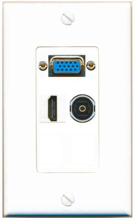 1 HDMI 1 TOSLINK Wall Plate [White]