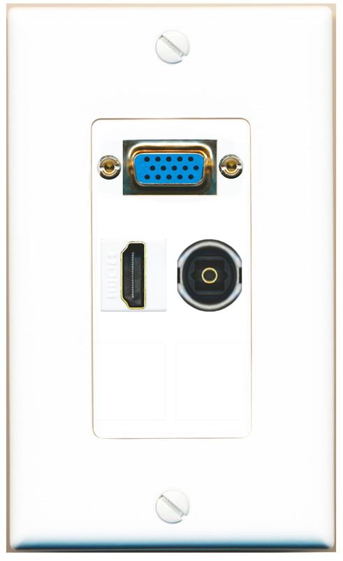 1 HDMI 1 TOSLINK Wall Plate [White]
