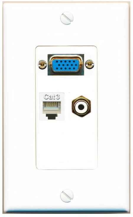 1 PHONE 1 RCA-WHITE Wall Plate [White]