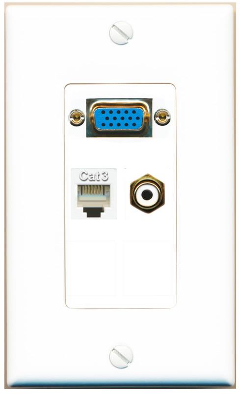 1 PHONE 1 RCA-WHITE Wall Plate [White]